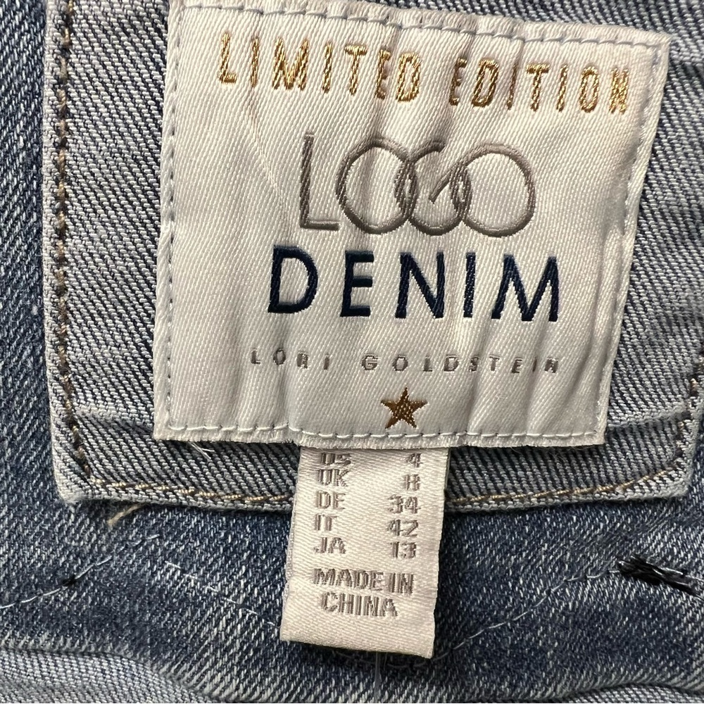 LOGO by Lori Goldstein Special Edition Jean Jacket denim With Lace size 4 NWT - Picture 10 of 11